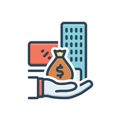 Color illustration icon for asset