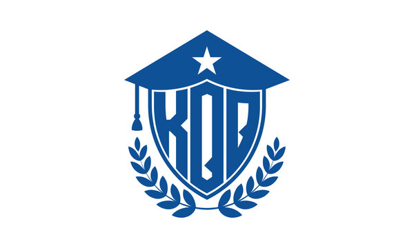 KQQ three letter iconic academic logo design vector template. monogram, abstract, school, college, university, graduation cap symbol logo, shield, model, institute, educational, coaching canter, tech	