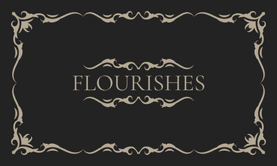 Decorative vintage frame, borders rectangular shape. Old background. - Vector.