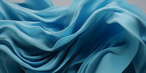 Floating blue fabric