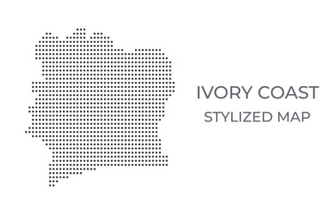 Map of Ivory Coast in a stylized minimalist style. Simple illustration of the country map.