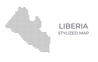 Obraz premium Map of Liberia in a stylized minimalist style. Simple illustration of the country map.