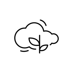 Eco cloud outline icons, minimalist vector illustration ,simple transparent graphic element .Isolated on white background