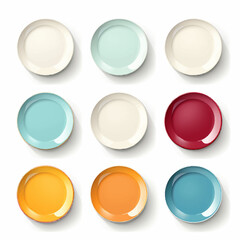 plate, button, empty, icon, circle, web, vector, set, round, dish, clean, dishware, glass, illustration, design, dinner, glossy, buttons, shiny, kitchen, internet, blank, food, color, sphere