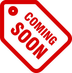 Coming soon red banner, coming soon red sign