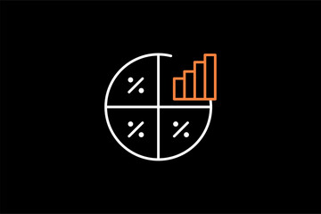 success illustration in dark style. Flat vector illustration.