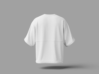 Back View White Blank Oversized Mockup 3D Rendered with Grey Background