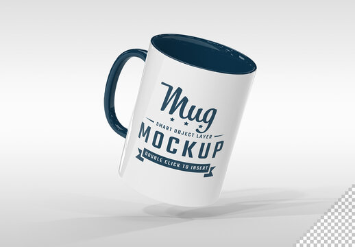 Isolated Blank Mug Mockup On White Background. Preview Uses Generative AI
