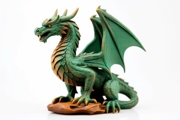 Mythic Green wooden dragon. 2024 symbol happy new year. Generate Ai