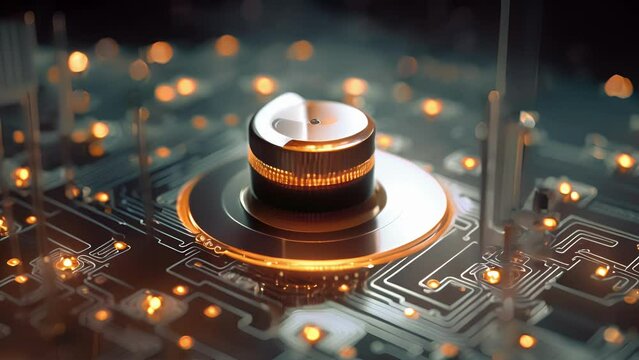 A magnified of a tunneling diode, a device that utilizes the quantum tunneling effect to allow for precise control of electron flow.