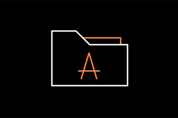 translate folder  flat  vector illustration in flat design dark style.