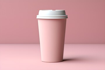 pink plastic coffee cup
