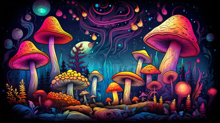 Magical psychedelic mushrooms