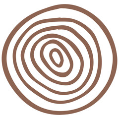 Brown sign line art circle hand drawn style vector art