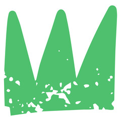 Green crown sign doodle element vector art