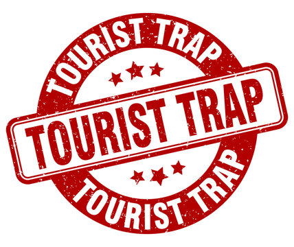 tourist trap stamp. tourist trap label. round grunge sign
