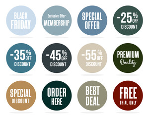 Obraz premium Set of Price tags. Promotional sale badge and retail paper stickers.