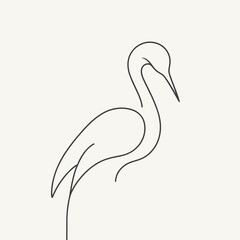 Continuous contour of heron in one line
