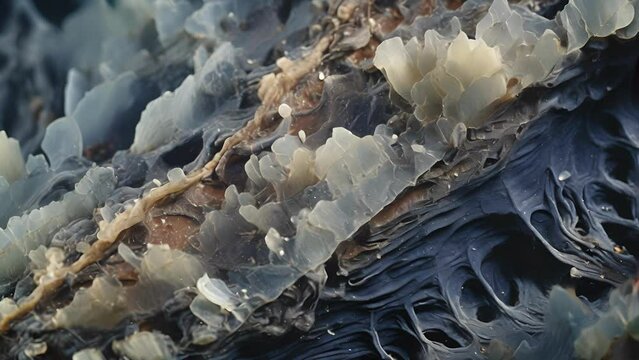 A microscopic of a krills exoskeleton, revealing signs of erosion and damage caused by acidified seawater.