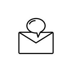 Chat message outline icons, communication minimalist vector illustration ,simple transparent graphic element .Isolated on white background