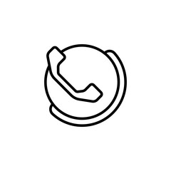 Call buttons outline icons, communication minimalist vector illustration ,simple transparent graphic element .Isolated on white background