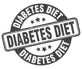 diabetes diet stamp. diabetes diet label. round grunge sign - obrazy, fototapety, plakaty