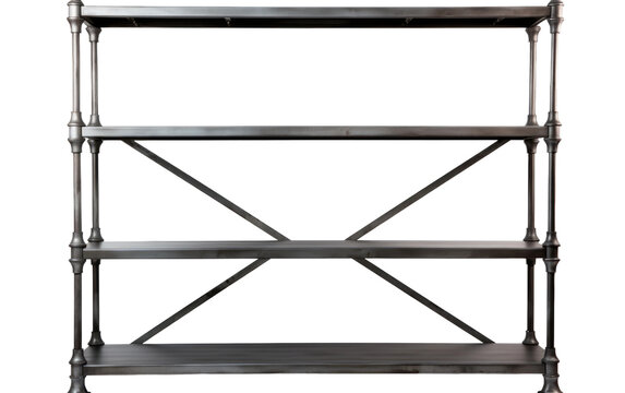 An Industrial Style Black Iron Bookshelf Making a Bold Statement