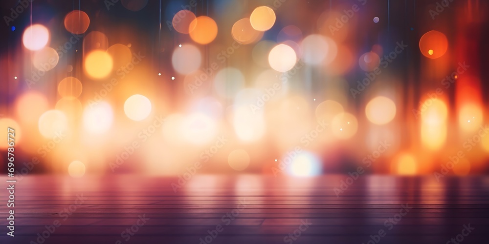 Fototapete abstract bokeh blur light background , bokeh style in the city : generative ai