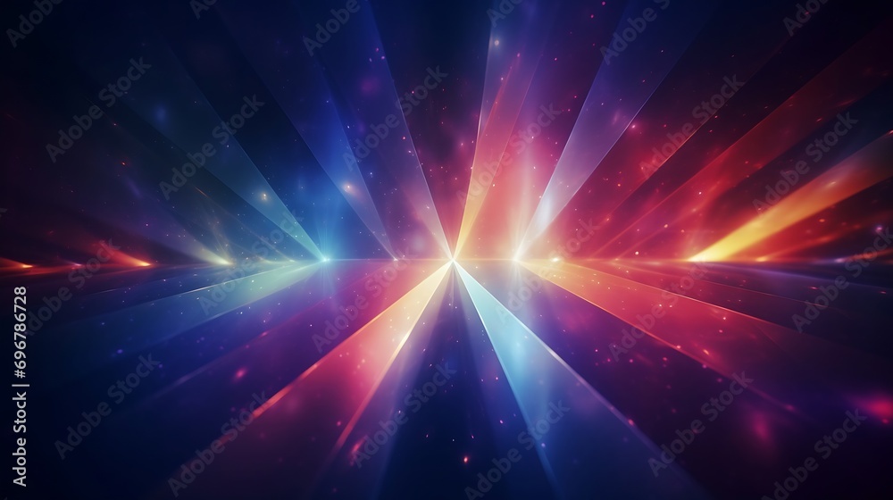 Leinwandbilder prism light leak texture for photo overlay and effect. lens flare in abstract background. bokeh effect with glow and magical lights on black background. : Generative AI