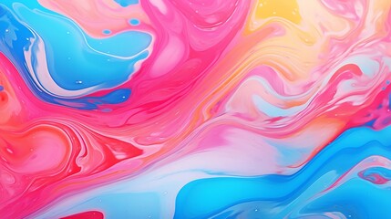 Colorful abstract painting background. Liquid marbling paint background. Fluid painting abstract texture. Intensive colorful mix of acrylic vibrant colors. : Generative AI