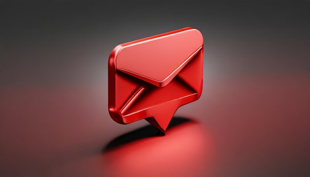 Red Message 3d Ui Icon