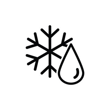 snowflake with water drop icon. melting icon