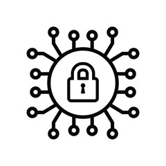 Cyber security icon vector Cyber  protection logo
