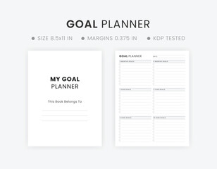 Minimalist Printable Goal Planner Template Monthly and Yearly Goals Ideas