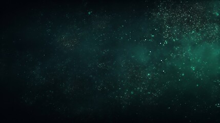 Dark green color gradient grainy background, illuminated spot on black, noise texture effect, wide...