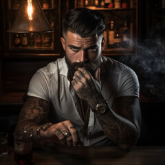 Beautiful Man in a Bar