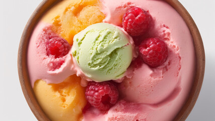 mix ice cream with raspberry