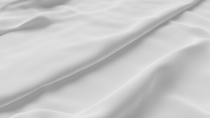 wrinkled clean white soft cloth background, 3d rendering