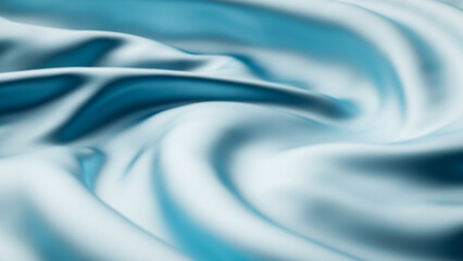 Satin soft fabric background with swirls and pleats, 3d rendering
