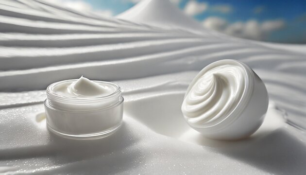 white cosmetic cream background