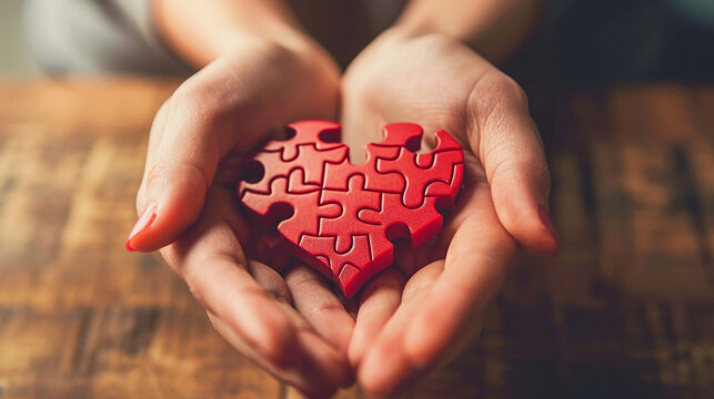 A symbolic image of hands holding a heart-shaped puzzle, representing the collaborative approach to solving cardiac challenges.