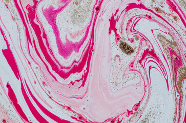 ROSE OCEAN. Pastel trendy colors. Ancient oriental drawing technique. Style incorporates the swirls of marble or the ripples of agate. ART and GOLD.