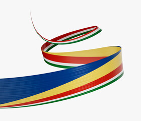 3d Flag Of Seychelles 3d Waving Ribbon Flag Isolated On White Background, 3d Illustration