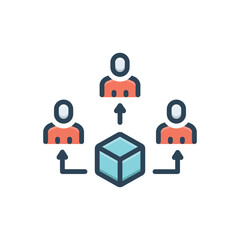 Color illustration icon for distribution