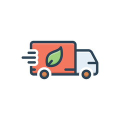 Color illustration icon for green logistics