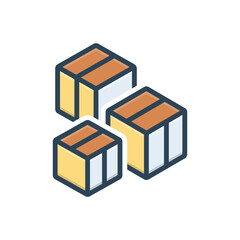 Color illustration icon for packaging