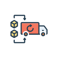 Color illustration icon for reverse logistics