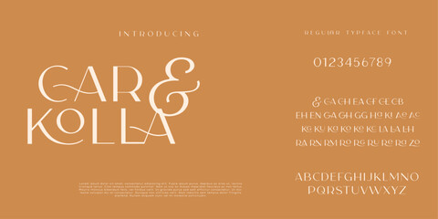 Elegant Fashion and Minimal modern serif alphabet font uppercase and number fonts victorian typeface