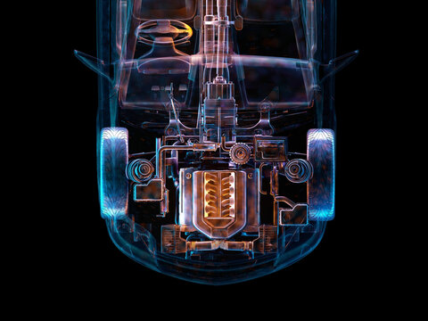 Transparent model cars.