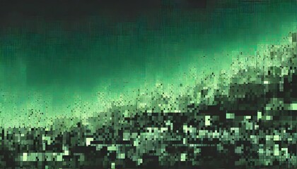 dither pattern bitmap texture tilted border vector abstract background glitch screen with flicker pixels effect panoramic illustration 8 bit pixel art retro video arcade game green backdrop
